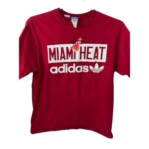 Adidas Miami Heat T-shirt Men's Medium Red Graphic‎ NBA Basketball Sports